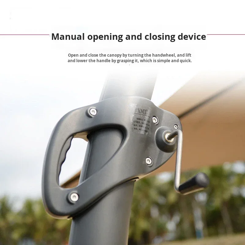 2026 Large Outdoor Aluminum Alloy Curved Back Hanging Sunshade Umbrella Base Versatile Design Luxury Beach Outdoor Furniture Rot