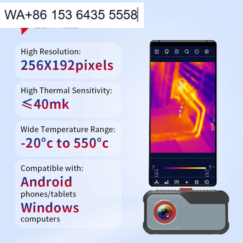 Good Price 256*192 Hight Resolution Android Phone Thermal Imager Camera for Electric Panel Mainboard