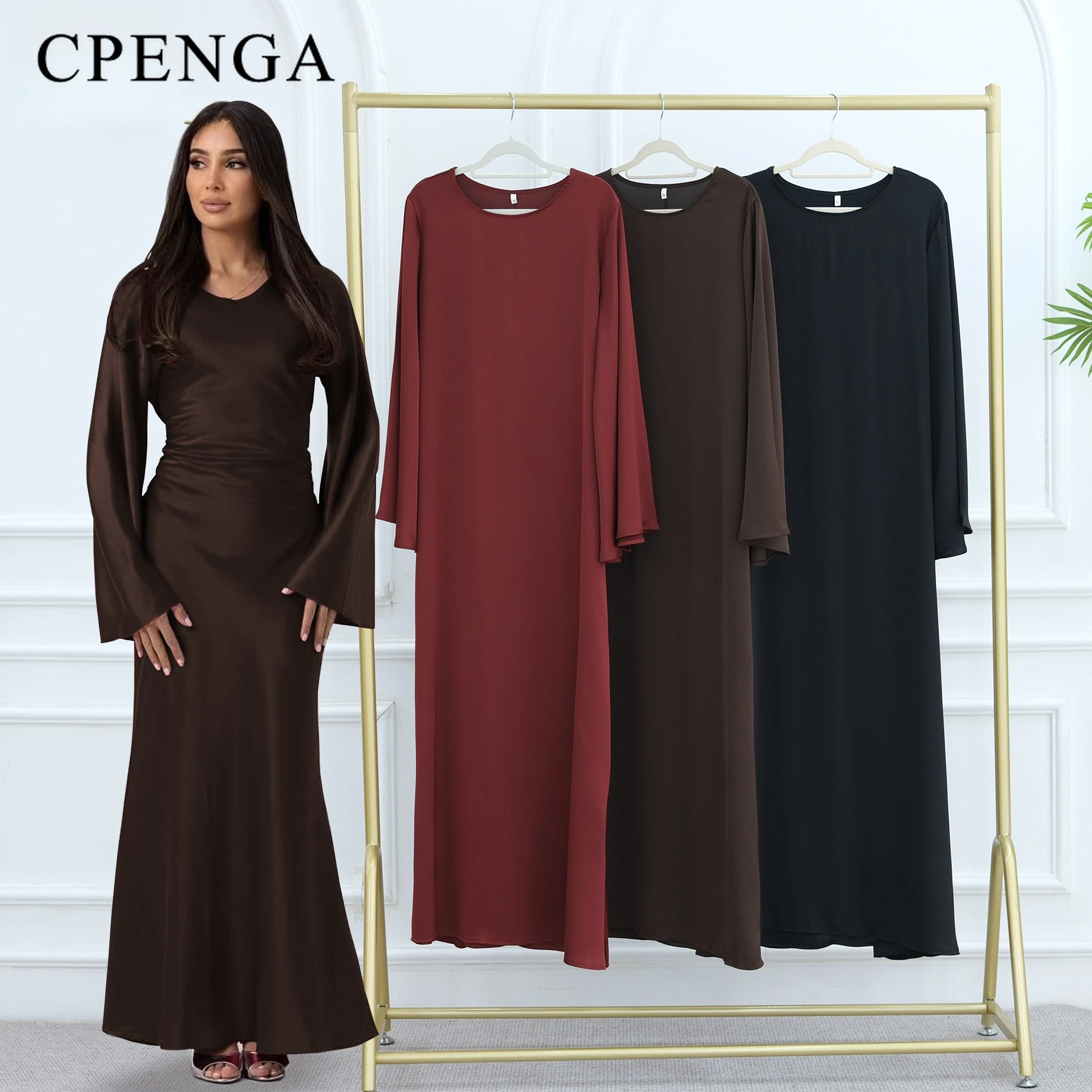 

2025 Summer Middle East Modest Muslim Women Wrap Dress Eid Luxury Dubai Abaya Elegant Islam Party Outfit Fashion Turkey Robe