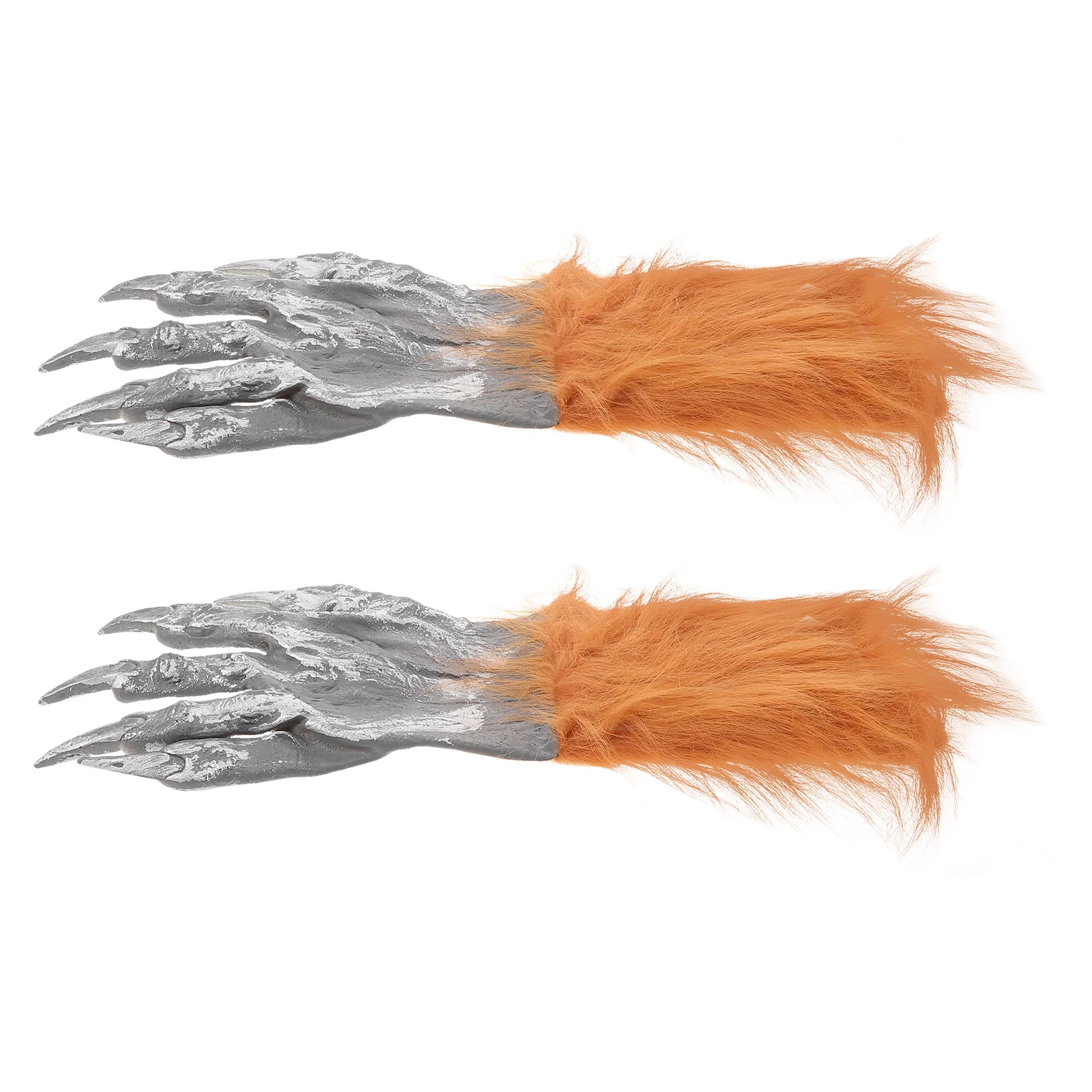 1 paire de gants effrayant, accessoire de Costume d'halloween pour enfants et adultes, mains de loup en fourrure sanglante réaliste, accessoires de fête poilus