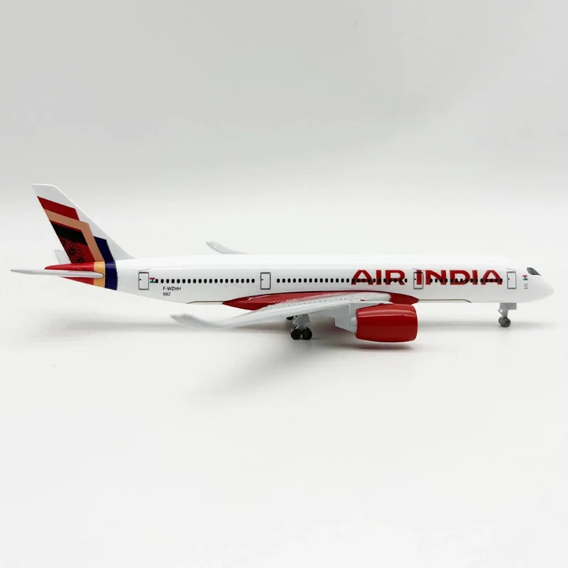 Replica Diecast Air India Airlines 20 cm A350 Modello 350 Aereo in metallo Aereo Aereo Aereo Materiale in lega 1:400 Modello giocattolo