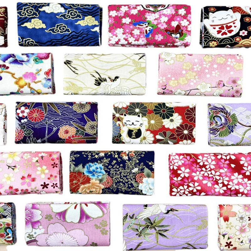 Japanese Printed Cotton Fabric Printed Patchwork Fabric Quilting Material For Clothes Sewing Crafts Bags Needlework Accessories