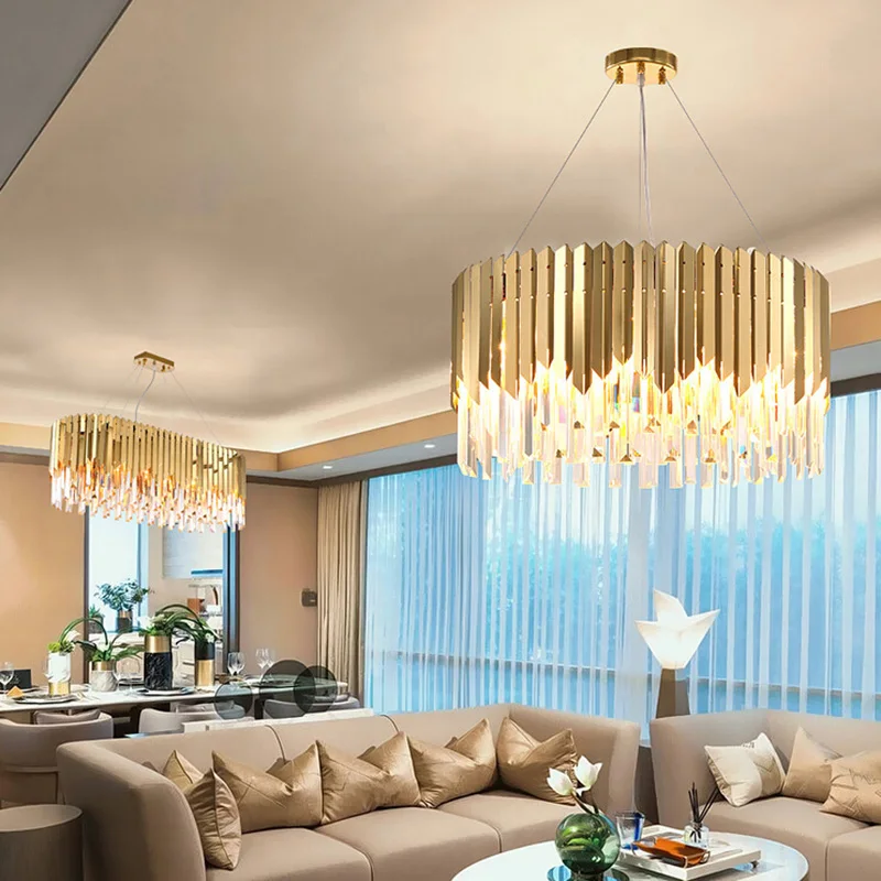 

Luxury Lustre LED Crystal Chandelier Villa Living Dining Room Bedroom Decor Ceiling Pendant Lights Home Lighting Hanging Lamp