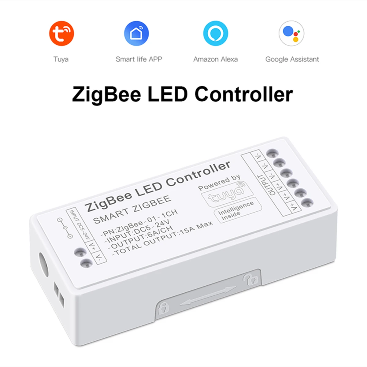 Zigbee LED Controller Single Color/CCT/RGB/RGBW/RGBCCT LED Strip for Tuya Gateway Bridge Smart Things Voice Control DC5V-24V