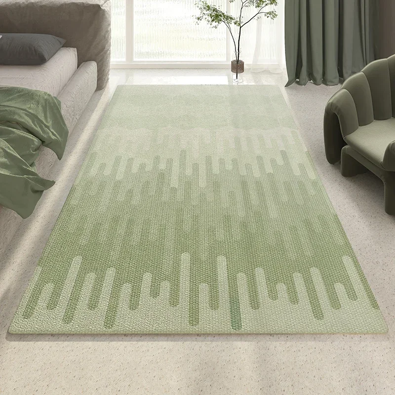 French Small Fresh Living Room Decoration Carpet Simple Green Bedroom Bedside Soft Non-slip Carpets Abstract Cloakroom Plush Rug