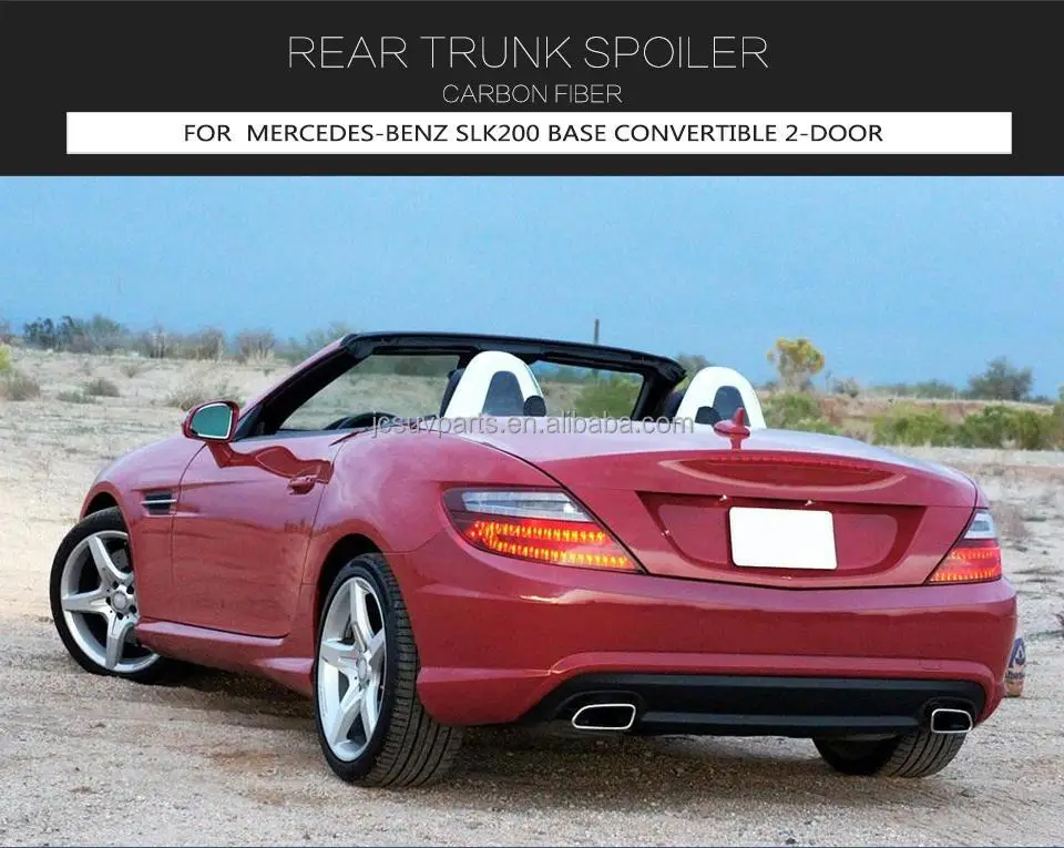 جناح سبويلر خلفي من ألياف الكربون R172 لسيارة Mercedes Benz SLK SLC Class R172 2011-2019 #6