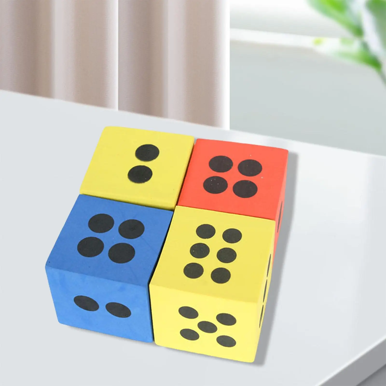 4 Pieces Foam Dice 2.48 Inches learning EVA Foam Dices for Party Supplies Building Toys Kids Math Games