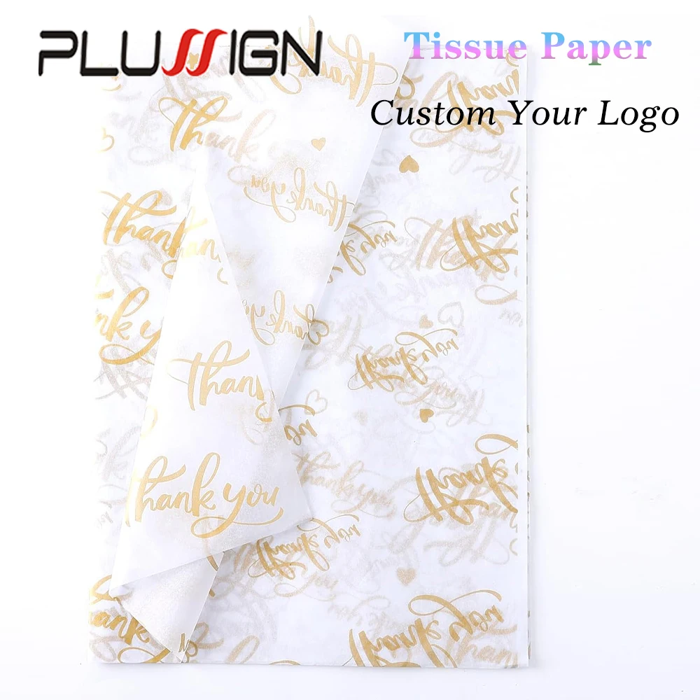 

Plussign упаковка для парика, папиросная бумага с индивидуальной печатью логотипа, упаковочная бумага для парика, 10/40/50 листов, бумага для внутренней подкладки для упаковки париков