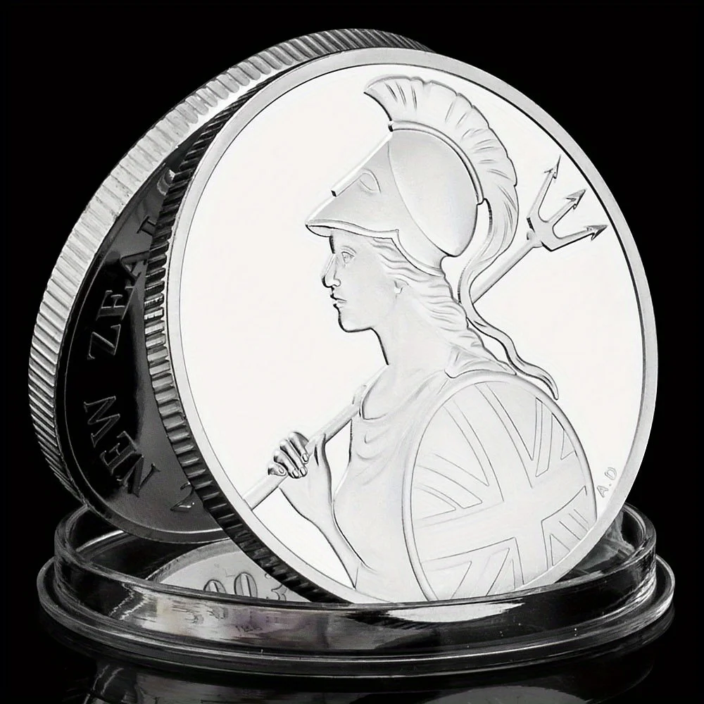 Goddess of Brittania Athena Collectible Silvery Plated Souvenir Coin Myth of North Europe Collection Art Commemorative Coin