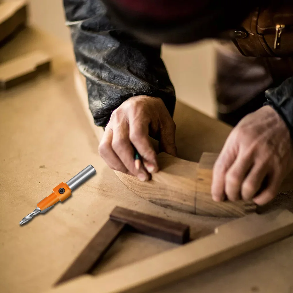 Countersink Router Bit Set para Carpintaria, Extrator de Parafuso, Furadeira, Metal Taper Hole, 10mm, 5Pcs