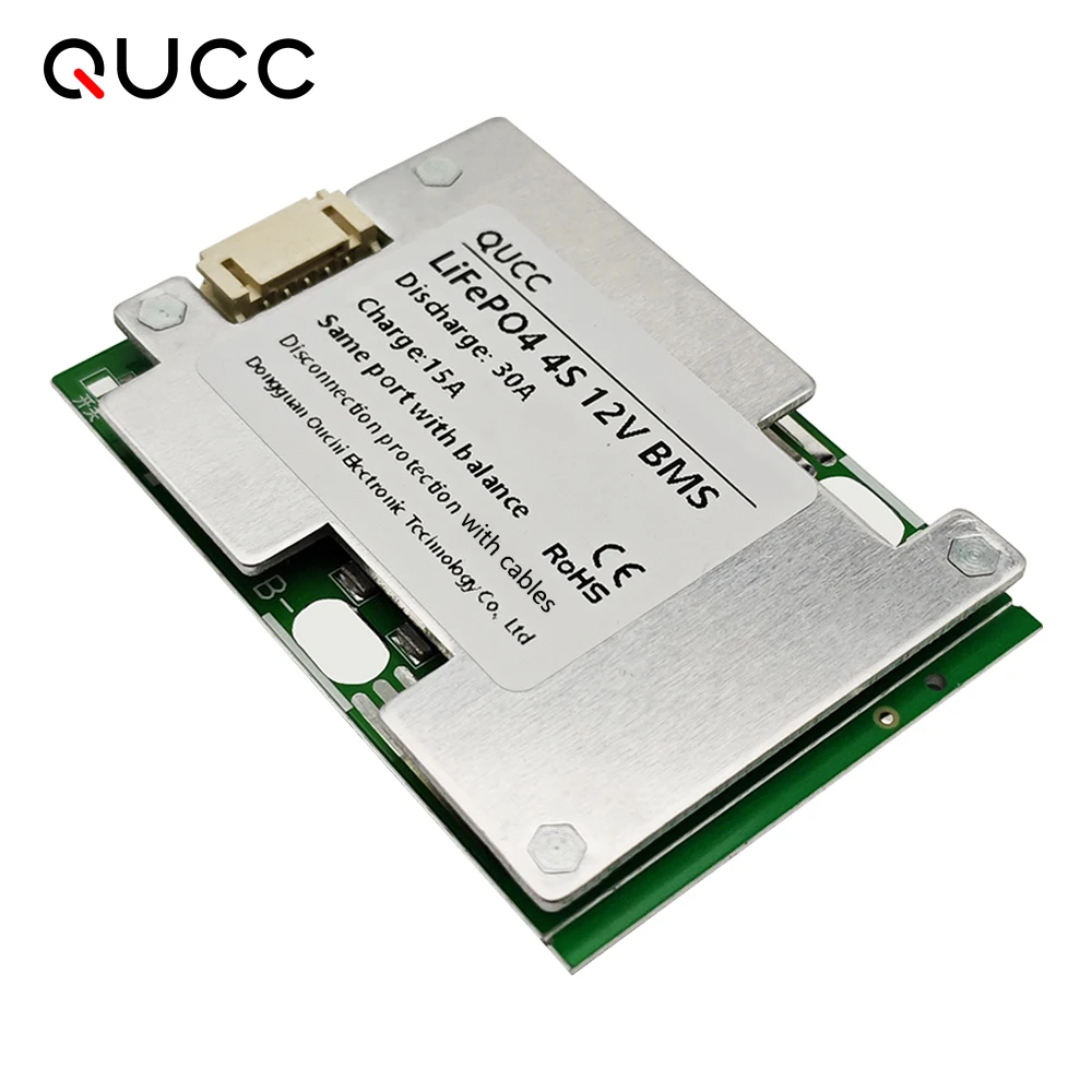 Qucc 4S 30A BMS Lifepo4 Balance Charge Protecrion Board Same Port Li ion 3S 12V Bms do baterii litowej 18650 21700