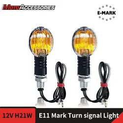 Indicador de señal de giro para motocicleta, luces intermitentes LED aprobadas por e-mark, Bombilla Halogon, lámpara de correr, intermitente Universal, 1 par