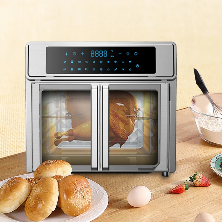 New Style Touch Screen Air Fryer With Oven French Door  Deep   Stainless Steel 25L   Toaster  At Home