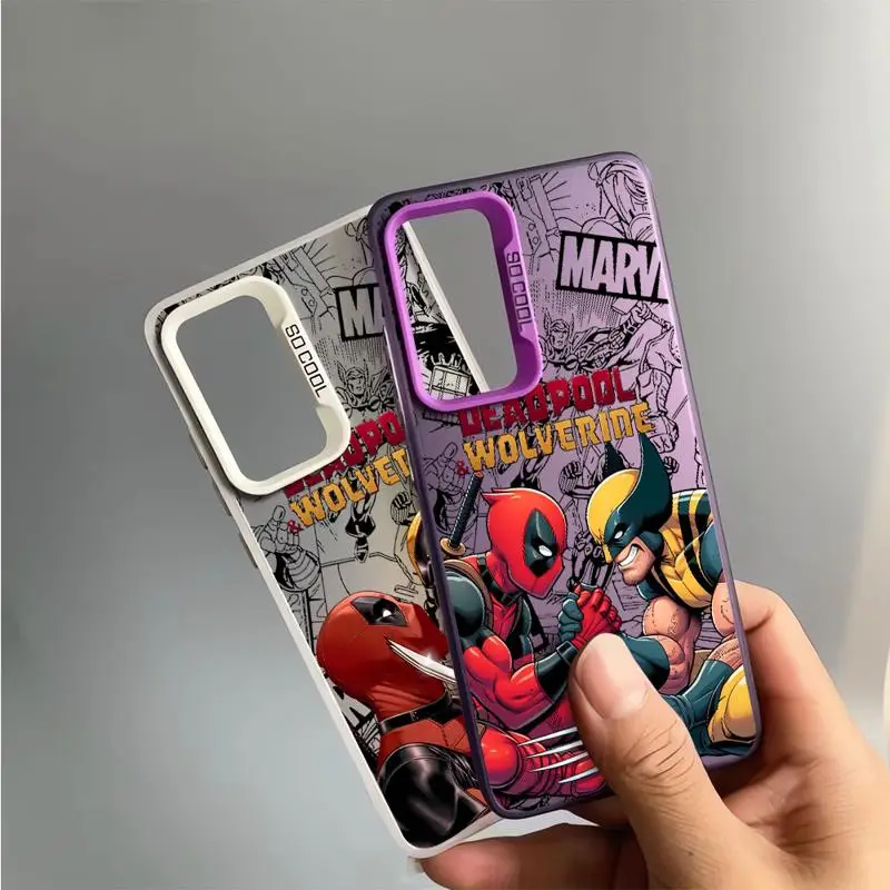 Shockproof Case for Samsung Galaxy S23 S24 S22 Ultra S20 FE S21 Plus Note 20 Colored Silver Phone Cover Marvel Deadpool Anime