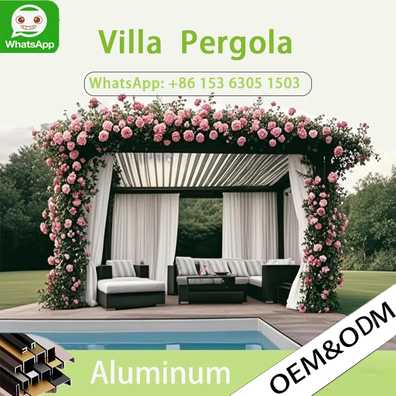 OneAlu Motorized Aluminum Flip Roof, Weatherproof Rust-Proof with Remote Control for Hotel Lawn Wedding Event Tent
