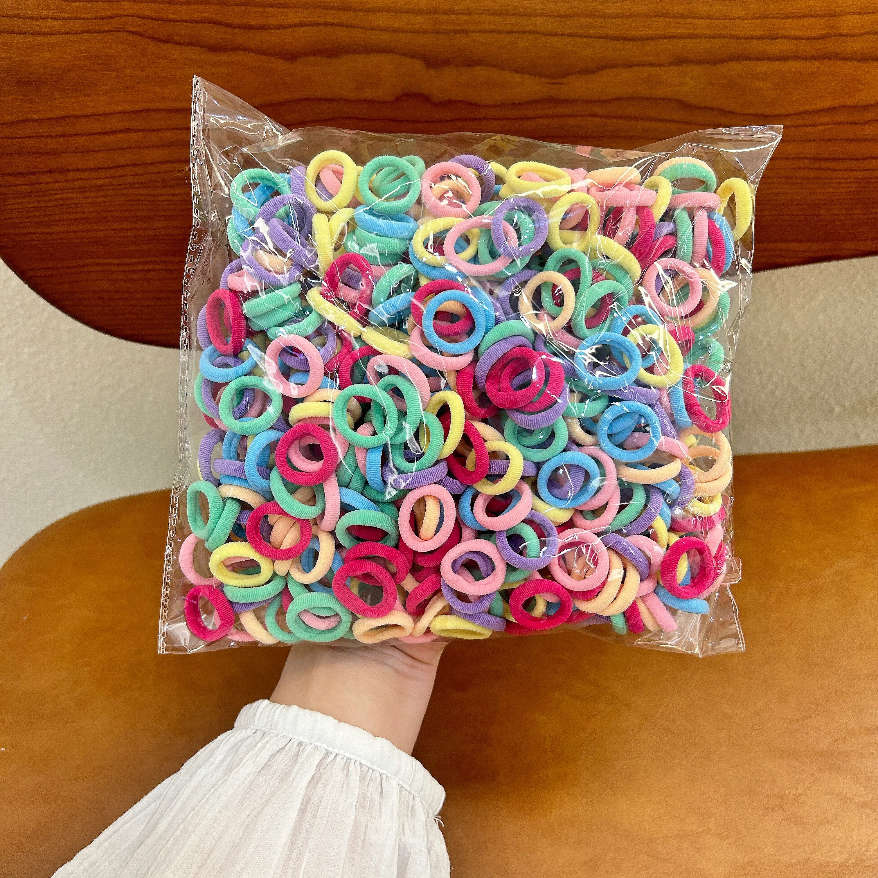 100/200/500pc Kinder Haar Zubehör Mit Hoher Elastizität Modische Nylon Haar Seil Einfache Grundlegende Stirnband