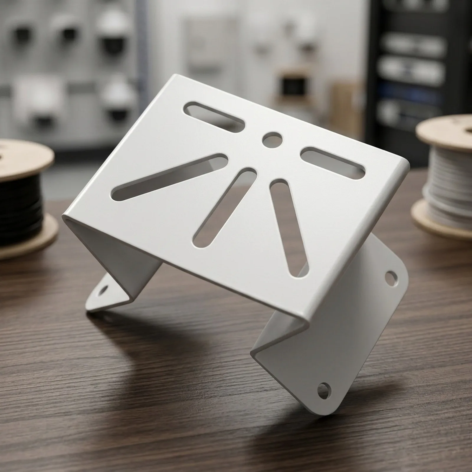 Wall-Mount Corner Bracket for Closed Circuit Television Cameras Used in Indoor Outdoor Surveillance Installations
