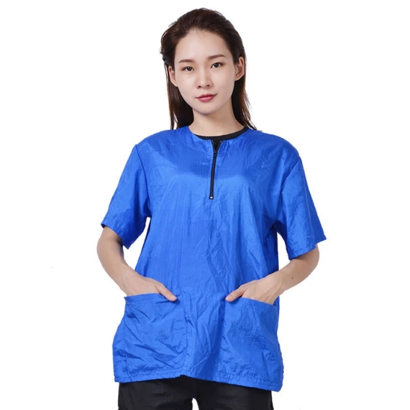 Pet Grooming Working Clothes Breathable Pet Groomer Uniforms Anti Hair Anti Static Smock Hair Salon Hairdresser Robe Color Y0518 3