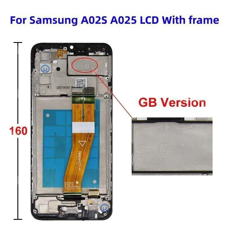 استبدال شاشة LCD لسامسونج غالاكسي ، محول الأرقام التي تعمل باللمس ، طقم تصليح مع الإطار ، A02s ، SM-A025M