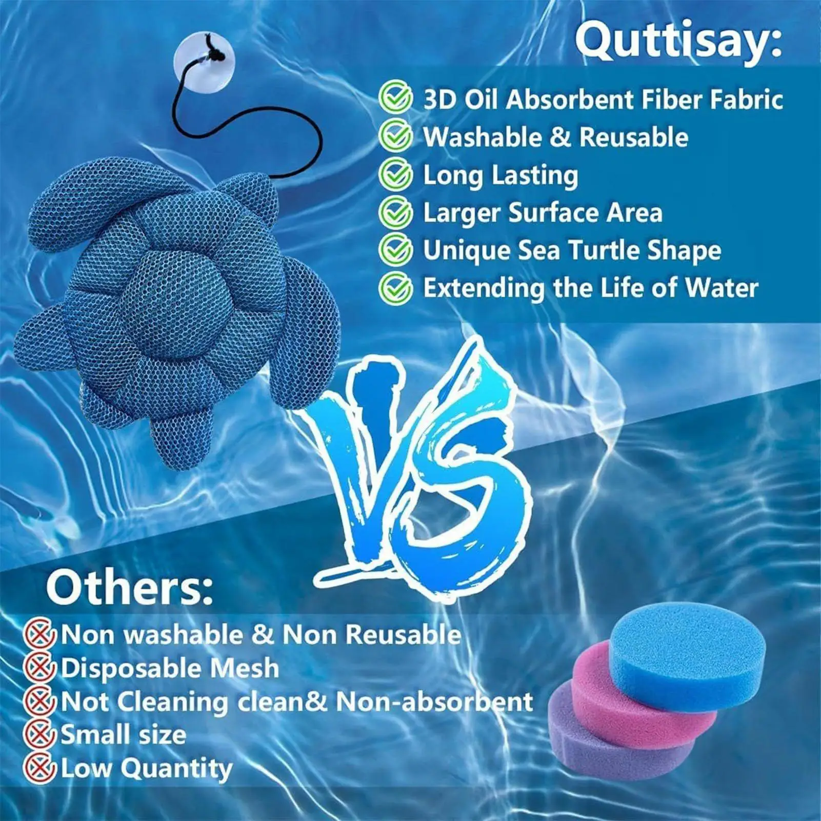 حوض استحمام ساخن حثالة امتصاص قابلة لإعادة الاستخدام سبا النفط امتصاص الإسفنج العائمة السلاحف حثالة مقشدة مزيل رغوة تصفية حوض الاستحمام المياه الأنظف #2