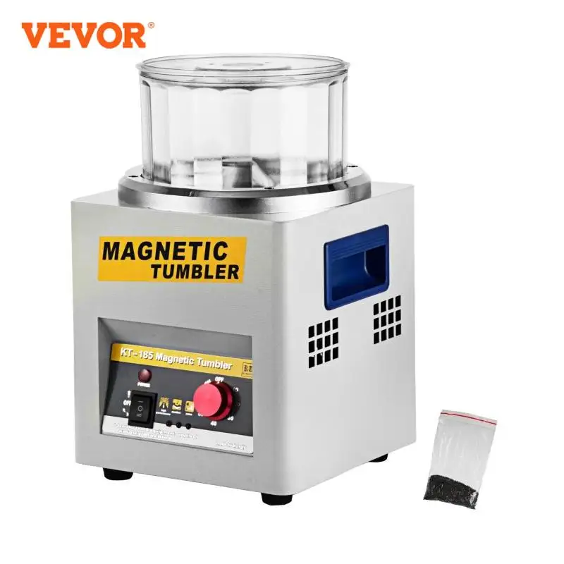 VEVOR Polisseur de Bijoux Magnétique 3 kg Machine de Polissage à Bijoux Rotatif 200 g Polisseuse à Tambour Rotative Professionnelle avec Rotation