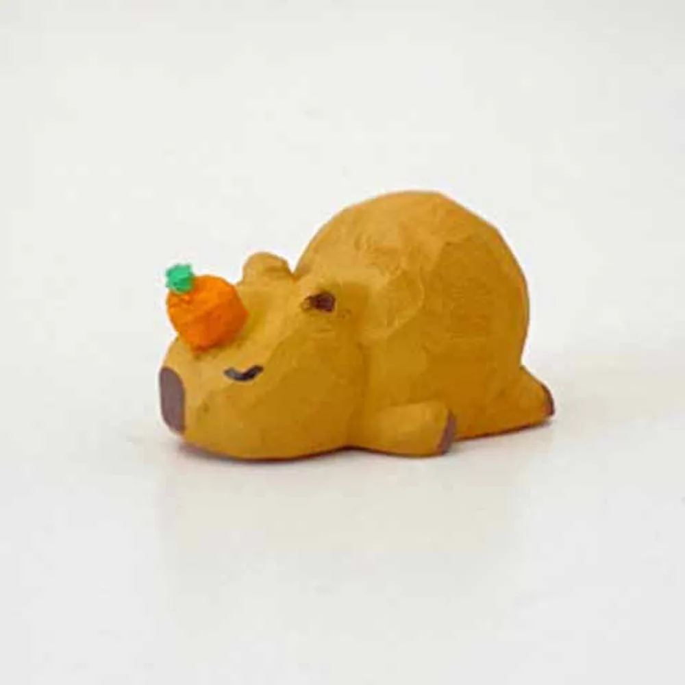 LLavero de simulación de Capybara para niños, figura de adorno de animales de Capybara tallado, modelo de dibujos animados lindo, juguetes para niños