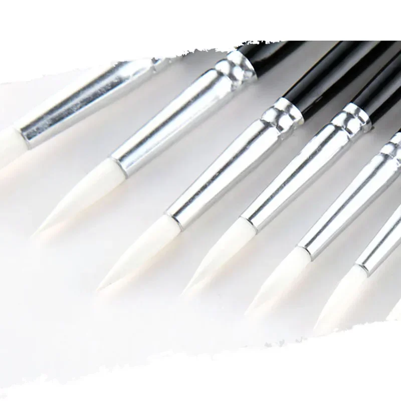 12Pcs Paint Brush Black Penholder White Nylon Hair Oil Painting Brushes Watercolor Acrylic Drawing DIY Art Supplies painting pen