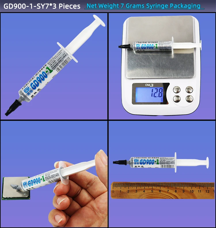 Nettogewicht 1/3/7/15/30 Gramm Grau GD900-1 Wärmeleitende Fettpaste Gips Kühlkörperverbindung für CPU GPU SSY BX CB CN ST – Detail 7