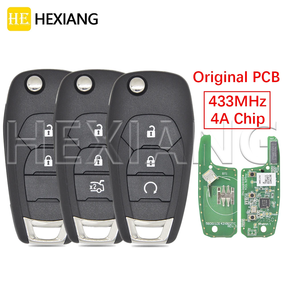 HE Car 4A Chip 433MHz 2/3 Button Original PCB Car Remote Key For Chevrolet Cruz Trax Sonic Spark Onix