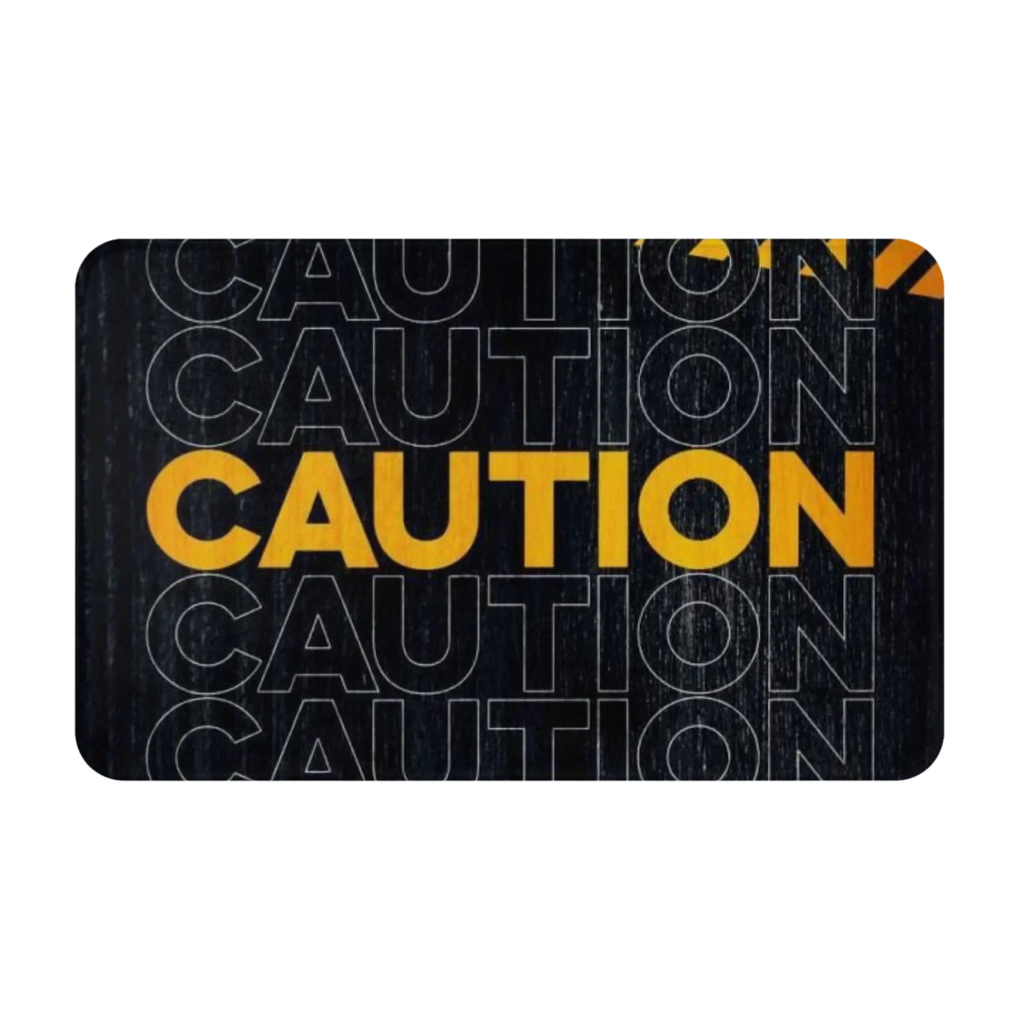 Caution Warning Tape Text Background Non-slip Doormat Bath Mat  Welcome ModernDecor