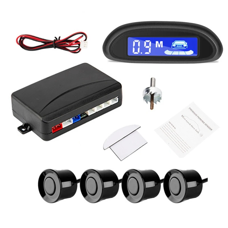 

Car Parking-Radar Monitor Detector System Parktronic LCD Parking Sensor with 4 Sensors Reverse Backup Backlight Display