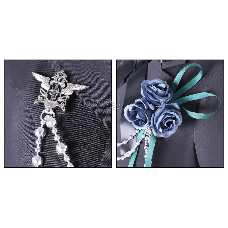 Preto Mordomo Ciel Phantomhive Costumi Cosplay Anime Festa di Carnevale Giapponese Diavolo Uniforme;5,m'7.d;