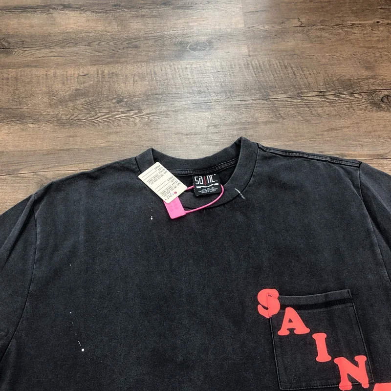 SAINT OF MICHAEL 1:1 Fashion Quality Tops Casual Tee 100%Cotton Loose Vintage T Shirt