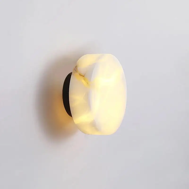 

Natural marble bedside living room bedroom study corridor balcony bathroom entrance corridor simple round wall lamp