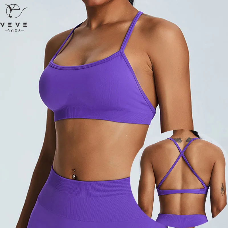 Women Seamless Cross Strap Sports Bra Sexy Top Sport Bra Yoga Gym Crop Top Brassiere Fitness Sport Bra Breathable Bras 156