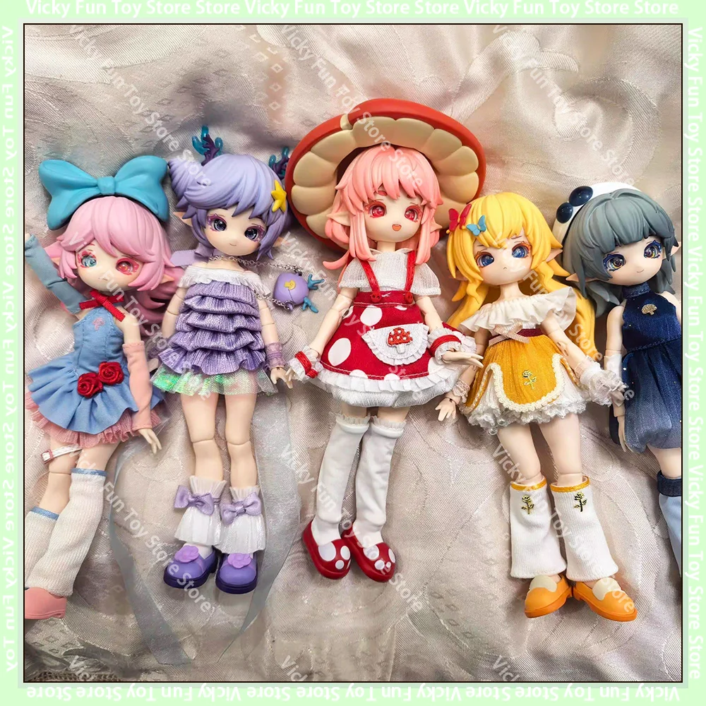 Boîte aveugle champignon Bjd, 12 figurines d'action à collectionner, accessoires mignons et tendance, décorations de bureau, cadeau pour fille, nouvelle collection