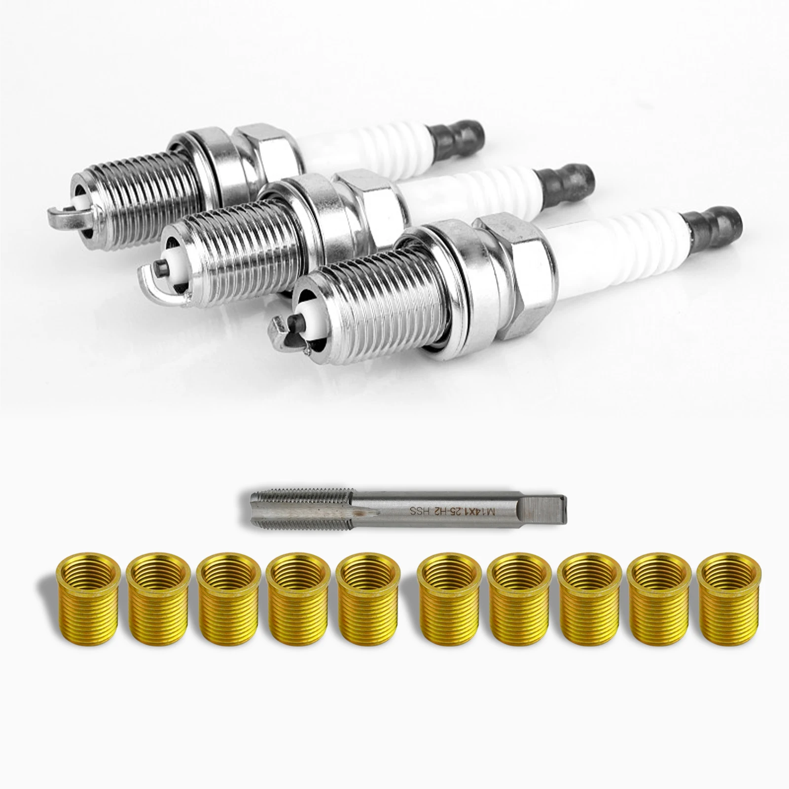 

Complete Thread Repair Kit with 10 M12x1 25 Inserts and For M14x1 25 Tap Suitable for Diesel Engine Applications