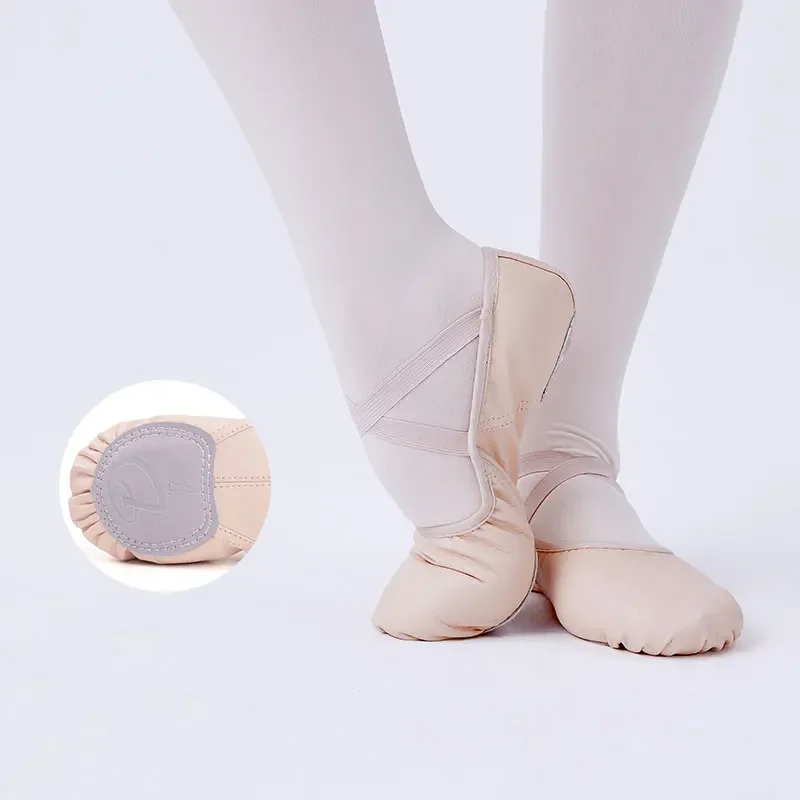 Leather Ballet Shoes for Women Kids, Soft Sole Dance Practice Slippers for Ballet Class