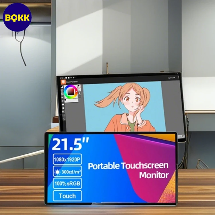 New 21.5 Inch Digital Signage 1080P Desktop Monitor Touch Screen Smart Portable Monitor Touch Screen Monitor Display for Camping