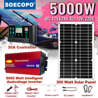 Complete Portable Solar Kit 5000W Inverter Solar Panel and 30A Controller for Efficient Power Generation in Remote Locations