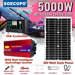 Complete Portable Solar Kit 5000W Inverter Solar Panel and 30A Controller for Efficient Power Generation in Remote Locations