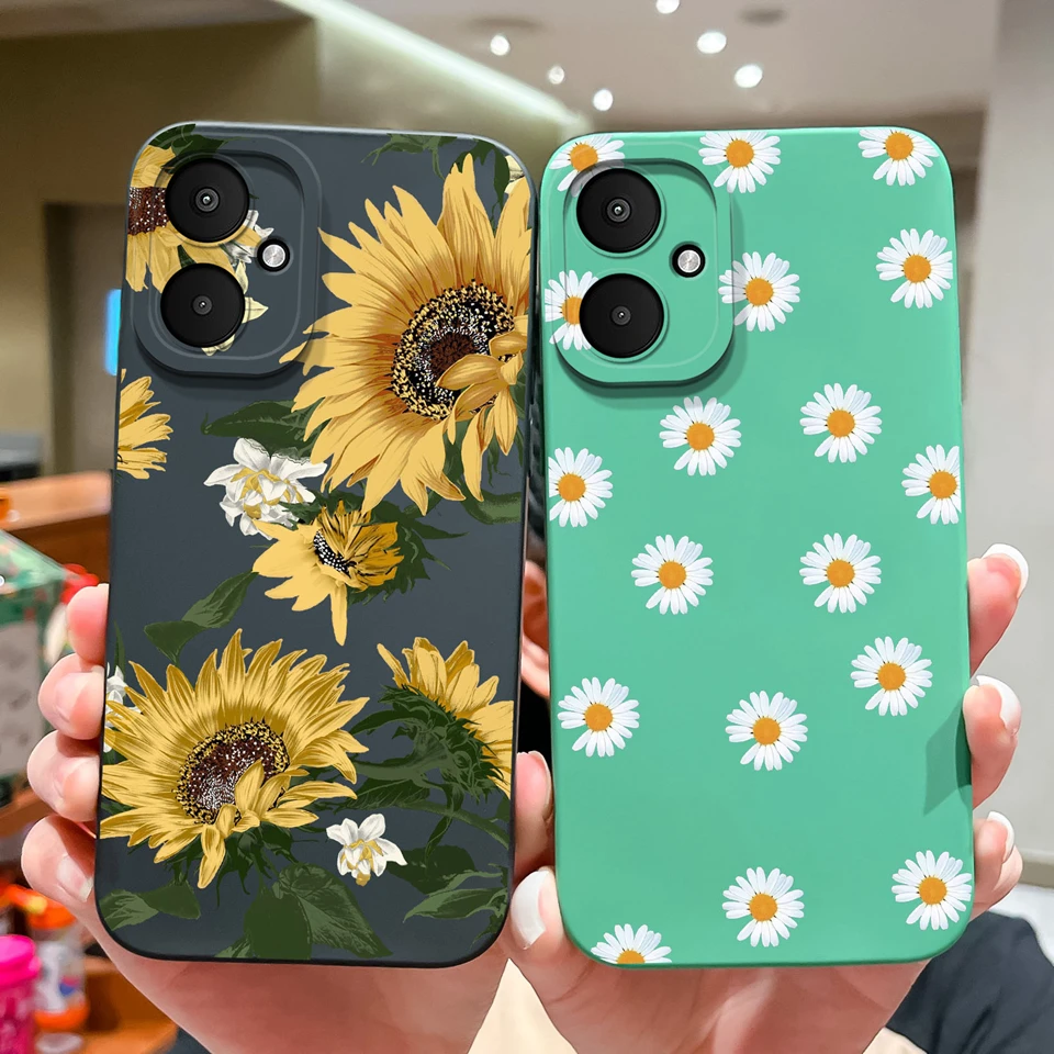 Case For Xiaomi Redmi 13R 13C 5G Poco M6 5G Beautiful Sunflower Liquid Shell For Redmi 13R Redmi 13C Xiaomi Poco M6 Coque