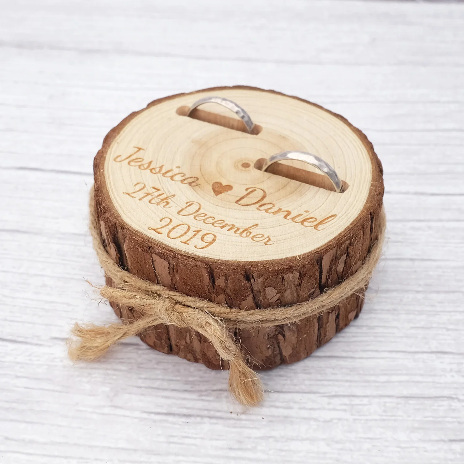 

Personalized Wooden Wedding Rings Box, Rustic Wedding Box, Engagement Ring Holder, Proposal Ring Pillow