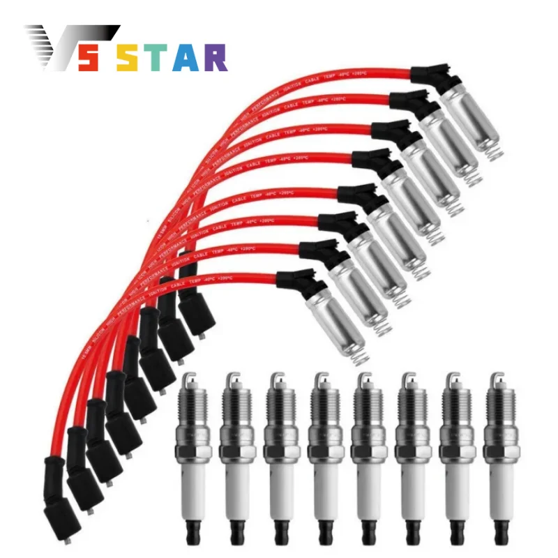 

19297035 12192192 12192195 8pcs Spark Plug Ignition Wires For 2007-2008 Yukon XL 1500 5.3L 6.0L 6.2L 2006-2008 Corvette 7.0L