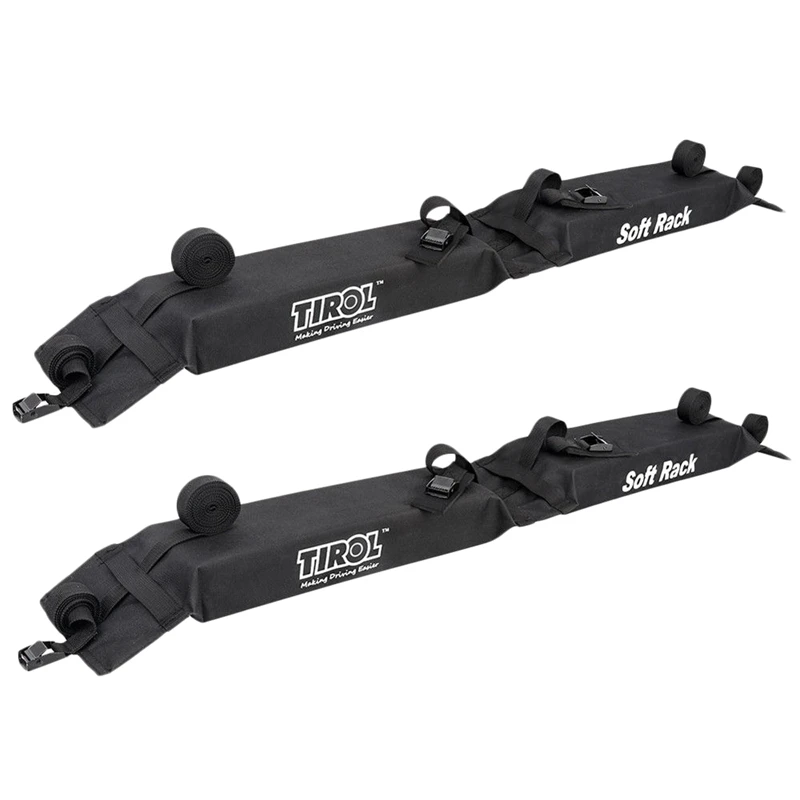 

Tirol Universal Black Auto Soft Car Roof Rack Outdoor Rooftop Luggage Carry Load 60Kg Baggage Easy Fit Removable 600D Oxford Pvc