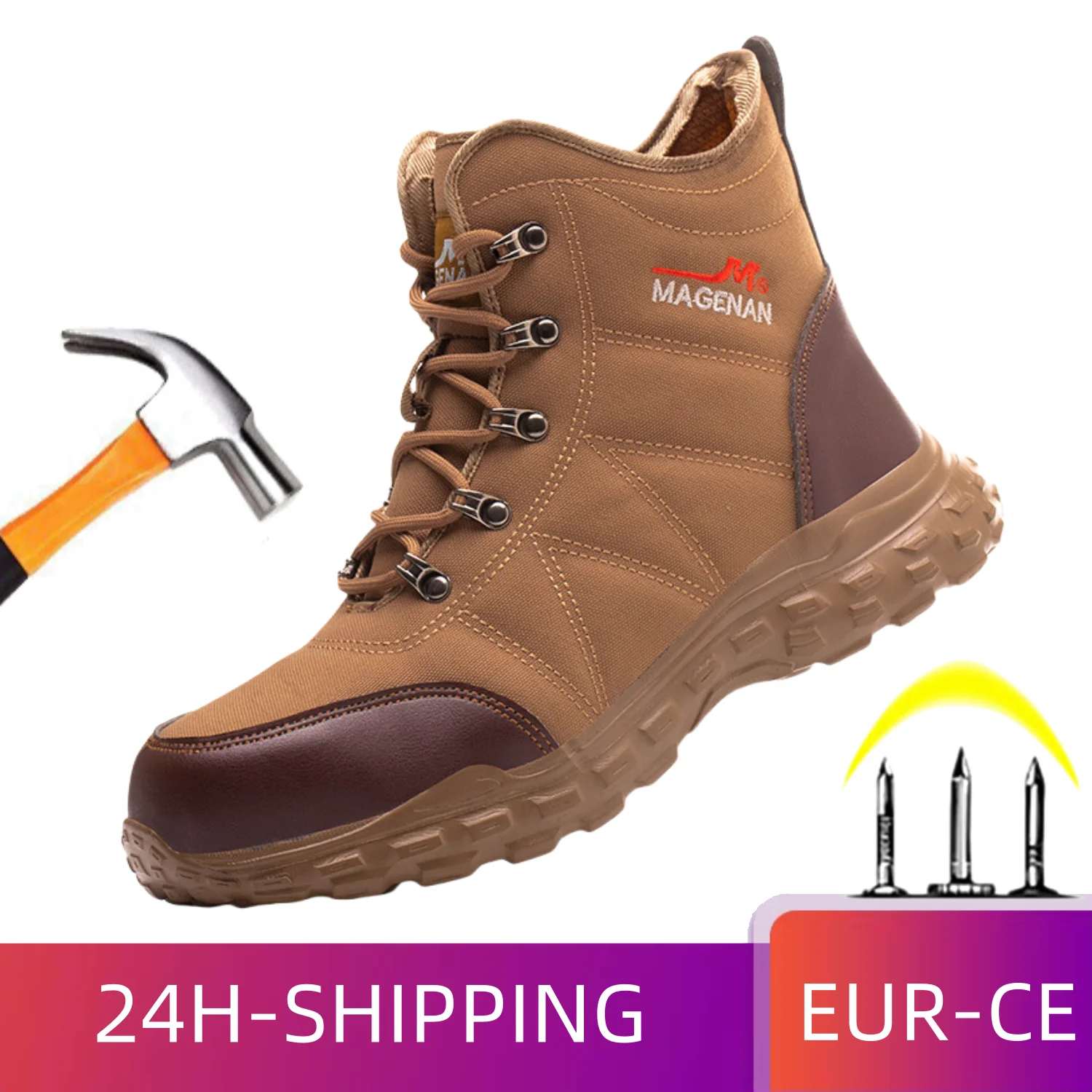 Work Boots Indestructible Safety Shoes Puncture-proof Men Steel Toe Shoes Sneakers Male Footwear Shoes Non Slip Work Shoes