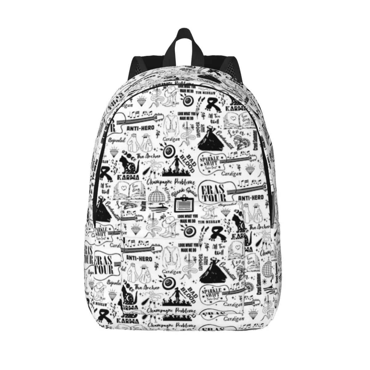 Taylor-Swift-Eras Tour - Pattern Doodle Printed Lightweight Casual Schoolbag For School, Outdoor, Shopping, Office