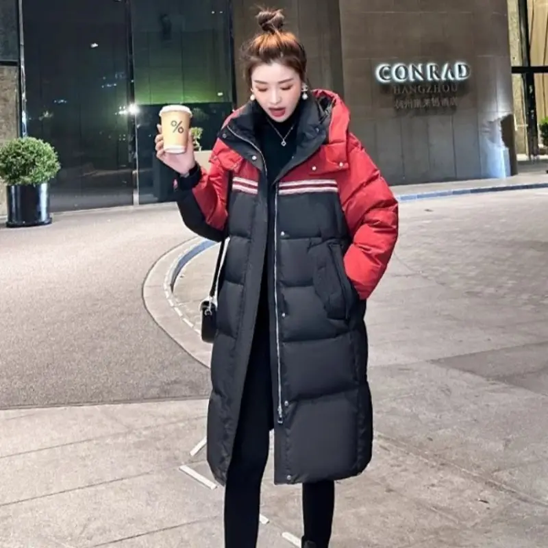 Women's New Winter Warm Cotton Coat Long Parkas Loose Fit Outerwear Stylish Below The Knee Cotton Jacket Thickened Coats