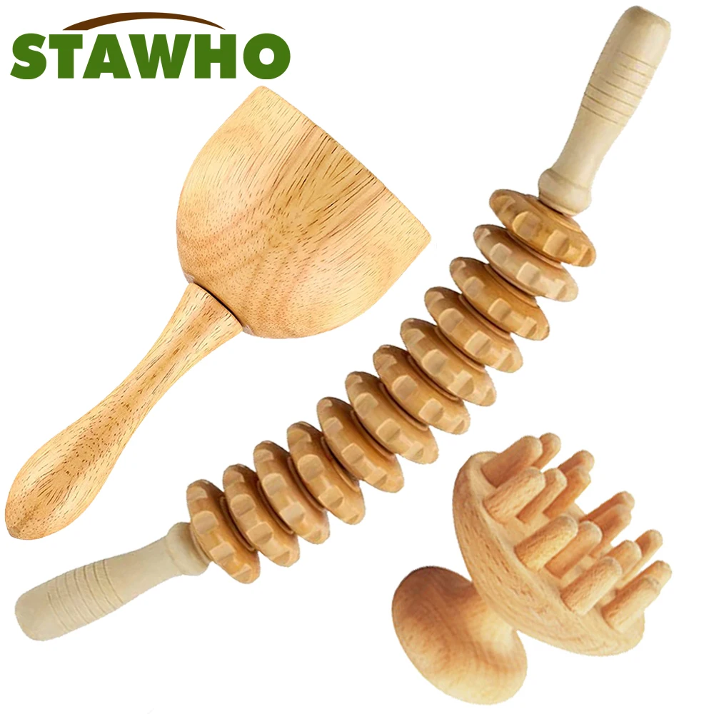 

Wood Therapy Massage Tool Lymphatic Drainage Massager Wooden Swedish Cup Mushroom Massager Anti Cellulite Fascia Massage Roller