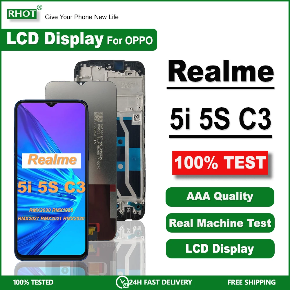 

6.5" For OPPO Realme 5i 5S LCD RMX2030 LCD Display Touch Screen Digitizer Assembly For Realme C3 A11 LCD Replaceable Parts